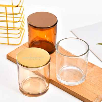 glass candle jar with bamboo lid