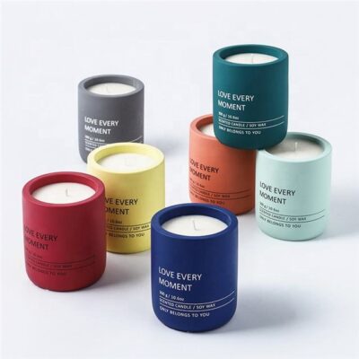 Colorful Concrete Candle Jars 2025