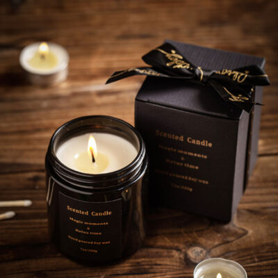 glass candle jar with lid