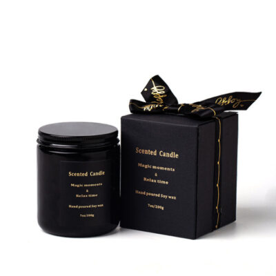 glass candle jar with lid