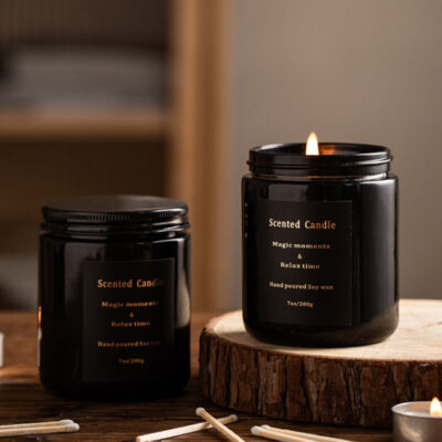 glass candle jar with lid
