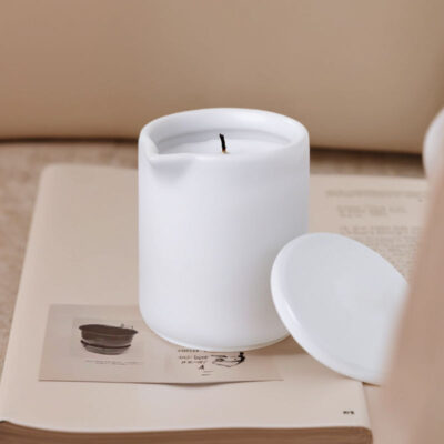 ceramic cylinder candle jar with spout