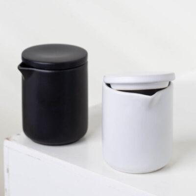 ceramic cylinder candle jar with spout