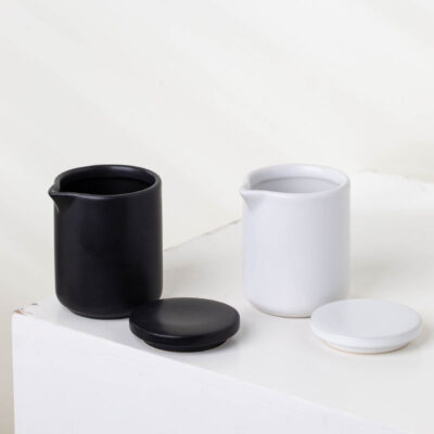 ceramic cylinder candle jar with spout