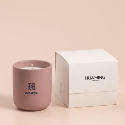 Handmade ceramic scented candle jar