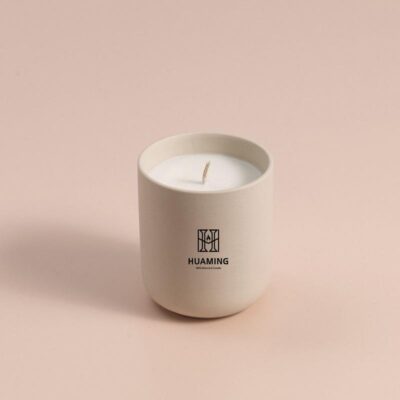 Handmade ceramic scented candle jar