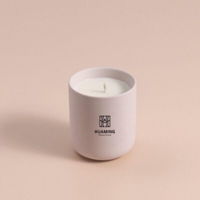 Handmade ceramic scented candle jar