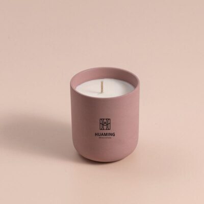 Handmade ceramic scented candle jar