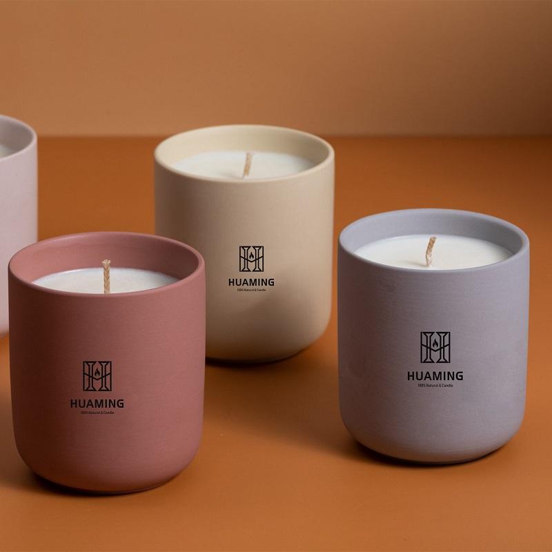 Custom Ceramic Scented Candle Jar with Soy Wax & Aromatherapy (6) Handmade ceramic scented candle jar