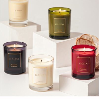 luxury glass candle jar with lid