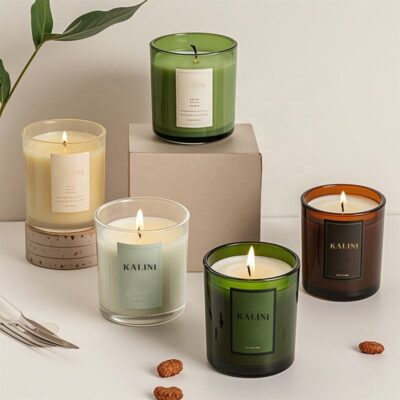 luxury glass candle jar with lid