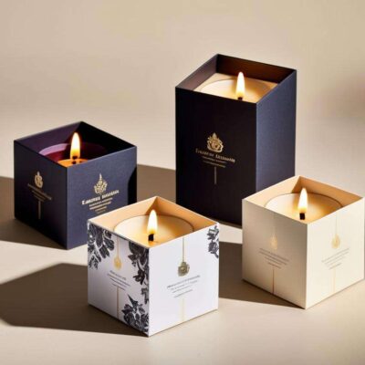 embossing cardboard candle box square