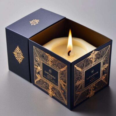 embossing cardboard candle box square