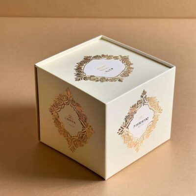 embossing cardboard candle box square