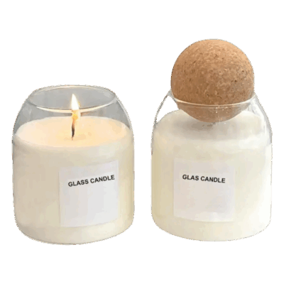glass candle jar with cork lid