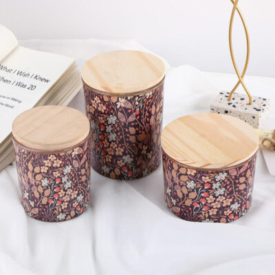 Luxe Glass Candle Jar with Bamboo Lid