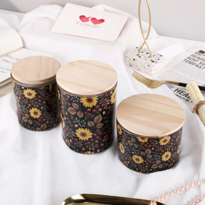Luxe Glass Candle Jar with Bamboo Lid