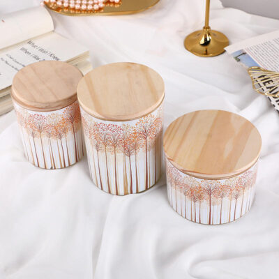 Luxe Glass Candle Jar with Bamboo Lid