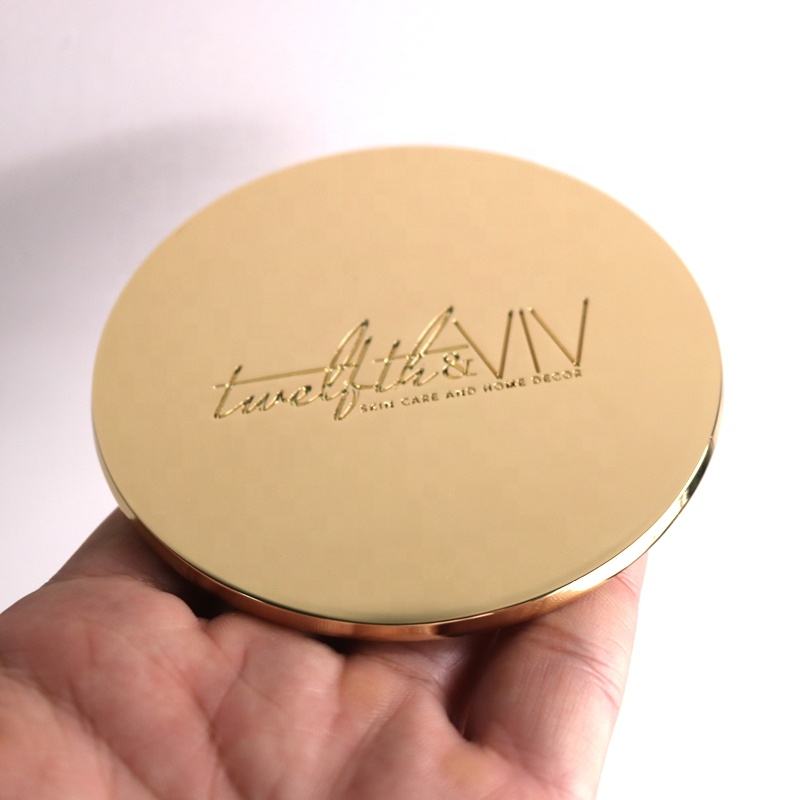 High-Quality Custom Engraved Gold Metal Candle Jar Lid for Wholesale (4) Gold Metal Candle Jar Lid