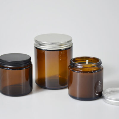 glass candle jars with aluminum lids