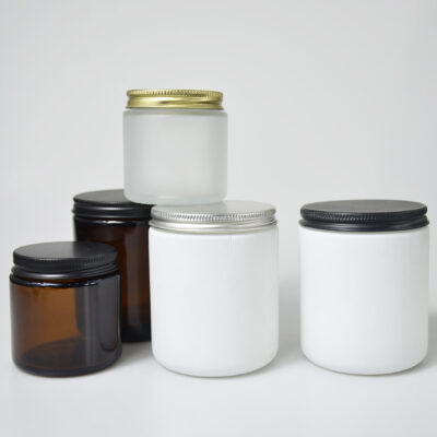 glass candle jars with aluminum lids