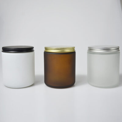 glass candle jars with aluminum lids