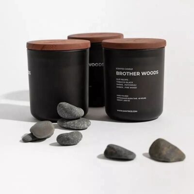 Nordic glass candle jar with bamboo lid