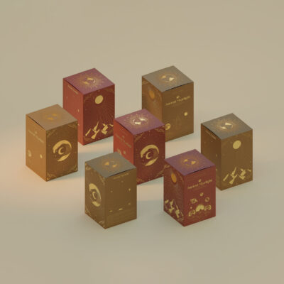 candle gift box with gold foil