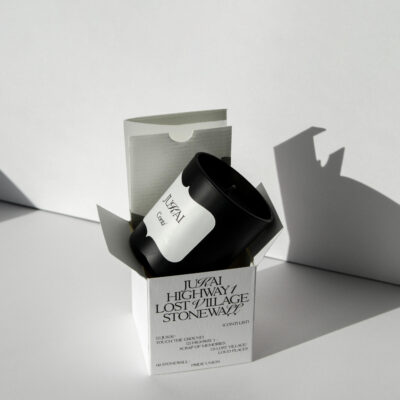 candle gift box with gold foil