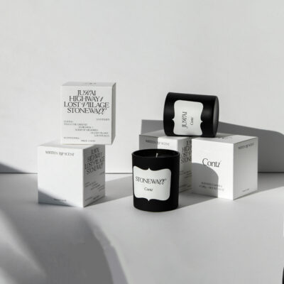 candle gift box with gold foil