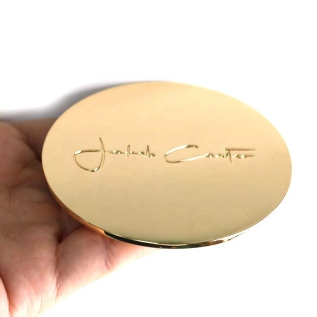 Custom Engraved Luxury Gold Plated Metal Candle Jar Lids (1) metal candle jar lids for scented candles