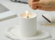 white ceramic candle jars with lid