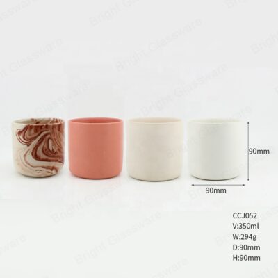 Custom marble ceramic candle jars
