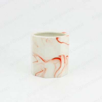 Custom marble ceramic candle jars