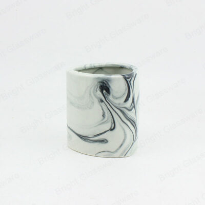 Custom marble ceramic candle jars