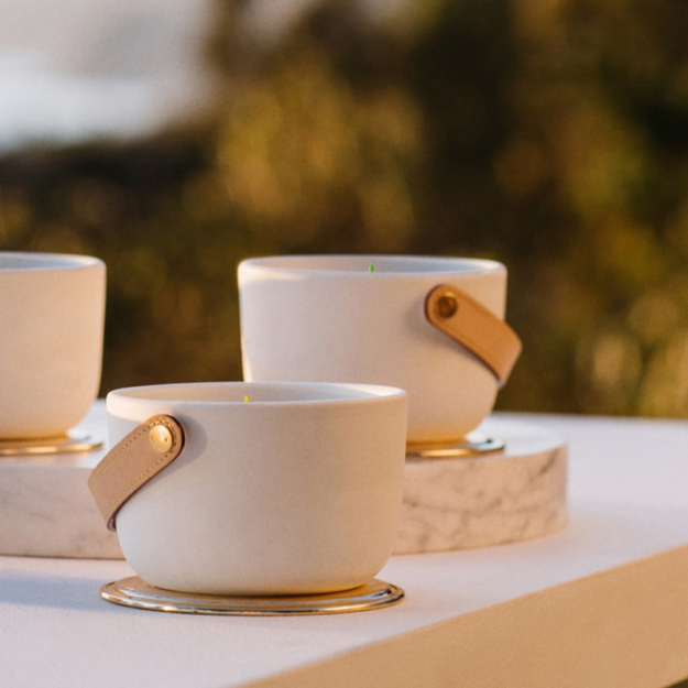 matte white ceramic candle jars