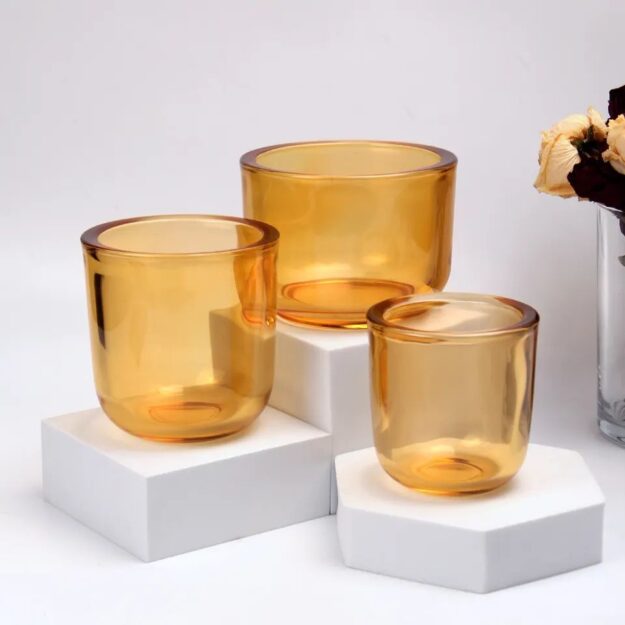 Factory Empty Fashion Glass Candle Jars for Candle Making (4) Factory fashion glass candle jars