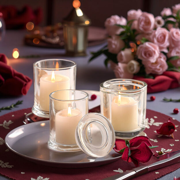 Wholesale Luxury Transparent Glass Candle Jars with Glass Lid (1) glass candle jars with glass lid