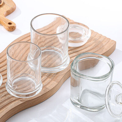 glass candle jars with glass lid