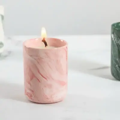 marble ceramic candle jars